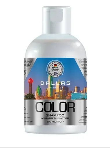 Шампунь для фарбованого та пошкодженого волосся Dallas Cosmetics Color Protect з лляною олією та УФ-фільтром