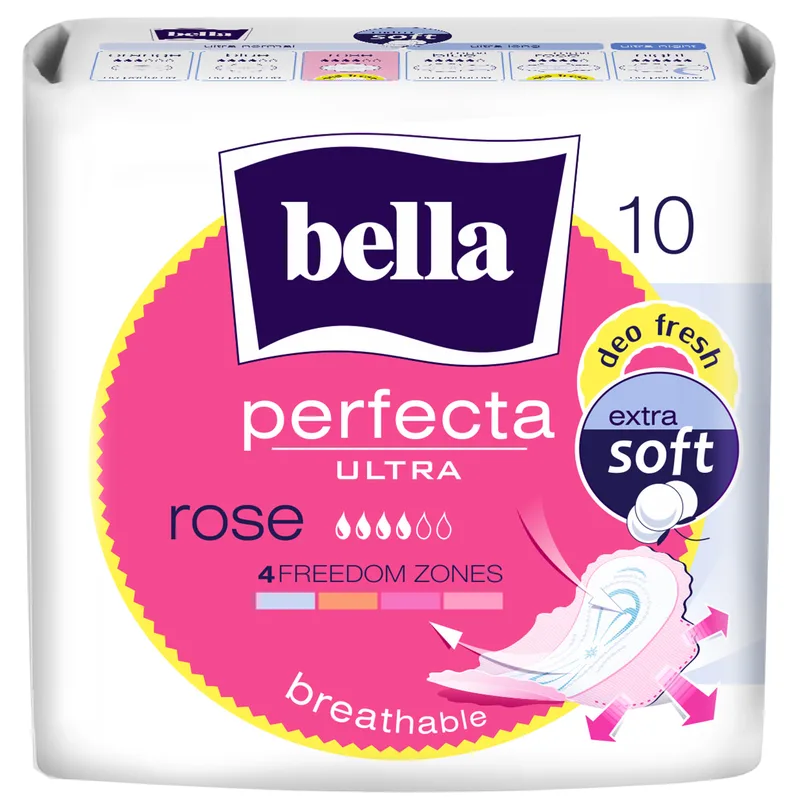 Прокладки гігієнічні жіночі BELLA (Бела) Perfecta Rose Deo Fresh Extra (Перфект розе део фреш екстра) 10 шт