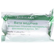 Вата Medicare гігроскоп. нестерил. рулон 50г