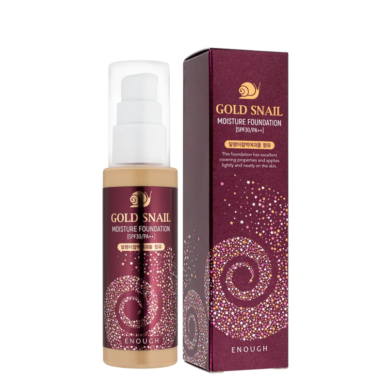 Тональна основа для обличчя Enough Gold Snail SPF 30 зволожуюча з муцином равлика 100 мл № 13 Пісочно-Бежевий