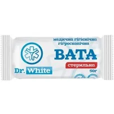 Вата медична стерильна 50г DR. WHITE ролик