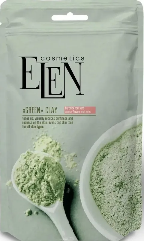 Глина зелена ELEN cosmetics з екстрактом лопуха та арніки 40 г