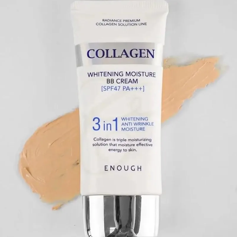 Крем освітлювальний ББ для обличчя Enough Collagen Whitening Moisture BB Cream 3в1 з морським колагеном