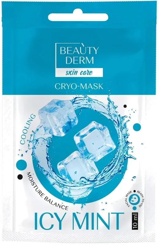 Кріо-маска для обличчя Beauty Derm Icy Mint тонізація проти набряків 10 мл