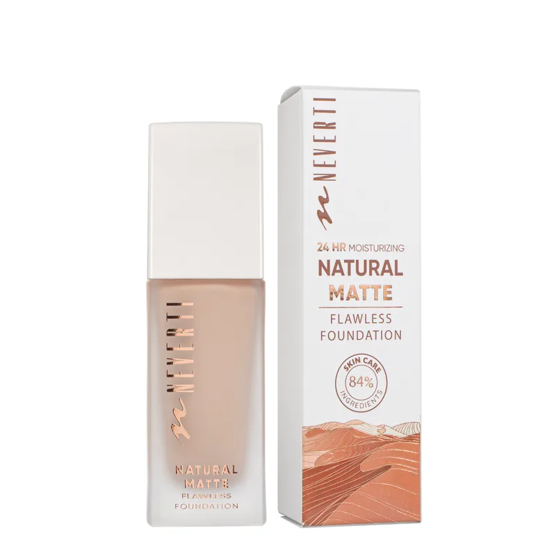 Тональна основа Neverti Natural Matte NP302 001 Porcelain матуюча зволожувальна Айворі