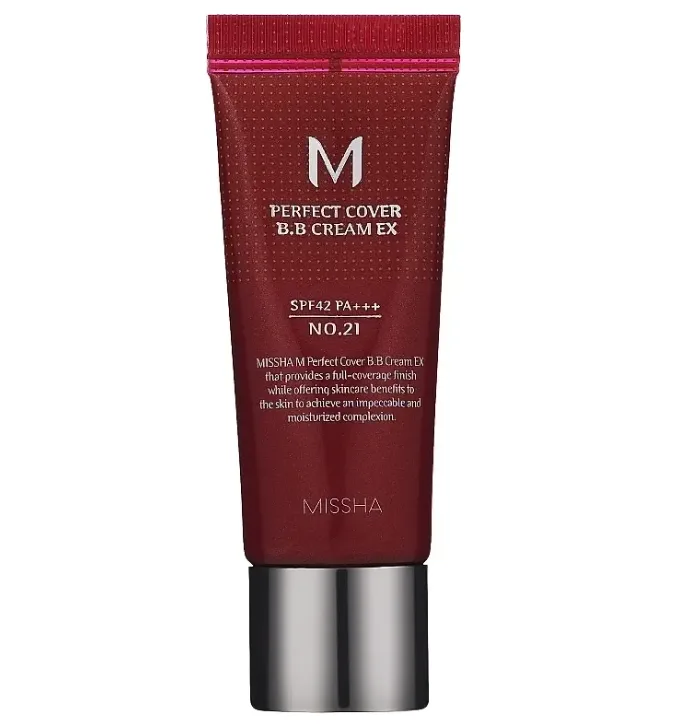 BB-крем для обличчя MISSHA M Perfect Cover BB Cream No21 SPF42 з ідеальним покриттям 20 мл (32124010)