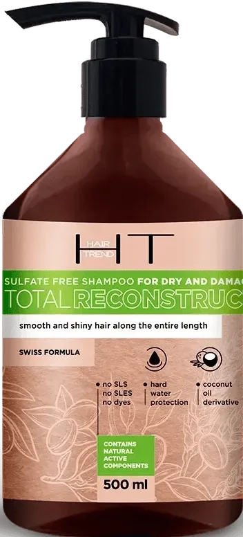 Безсульфатний шампунь HAIR TREND Total Reconstruction для сухого та пошкодженого волосся 500 мл