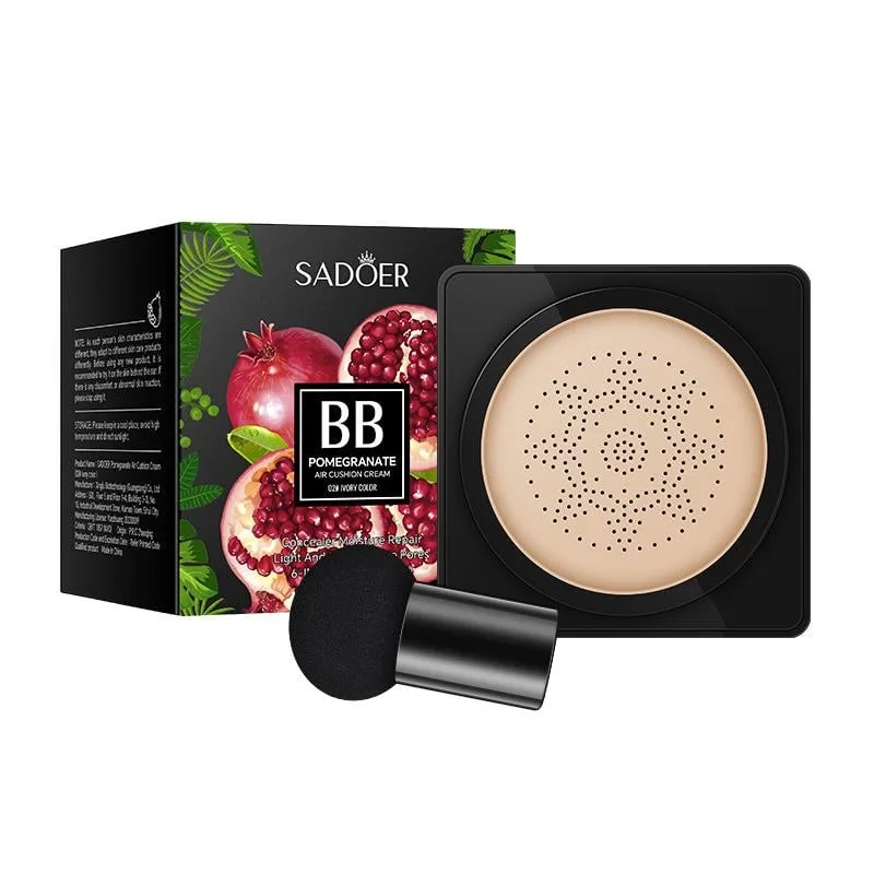 Кушон тональний Sadoer BB Cream Mushroom Air Cushion Corrective Base Beauty Cream 01 тон натуральний 02 тон айворі 20 мл (0404016)