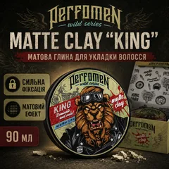 Матова глина для укладки волосся PerfomeN Matte Clay KING 90 мл сильна фіксація для короткого та середнього волосся