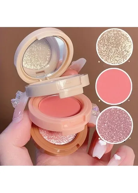 Набір рум’ян і хайлайтера 2в1 для обличчя Hudavioji Blusher and Highlighter 01, 14g No Brand (377076459)