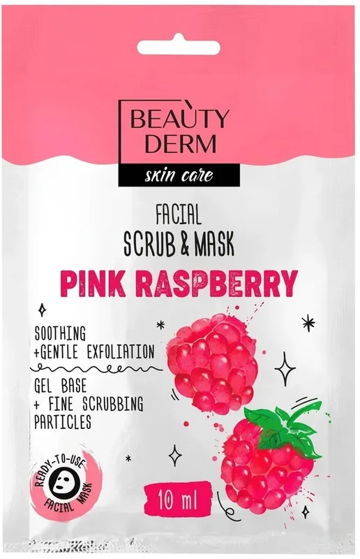 Маска-скраб для обличчя Beauty Derm Facial Scrub & Mask Pink Raspberry 10 мл