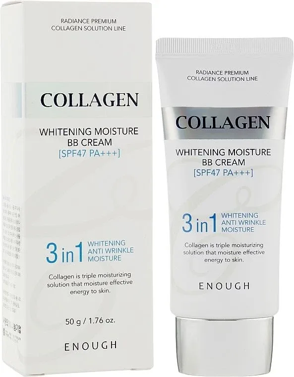 BB-крем для обличчя Enough Collagen 3 in1 Whitening Moisture BB Cream SPF47 PA+++ з морським колагеном 50 г (32123618)