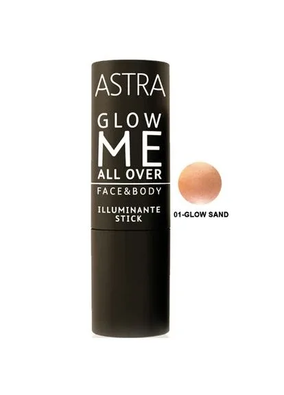 Кремовий хайлайтер в стіку Glow Me All Over - 01 Glow Sand 6г. Astra Кремовий хайлайтер в стіку (302311467)