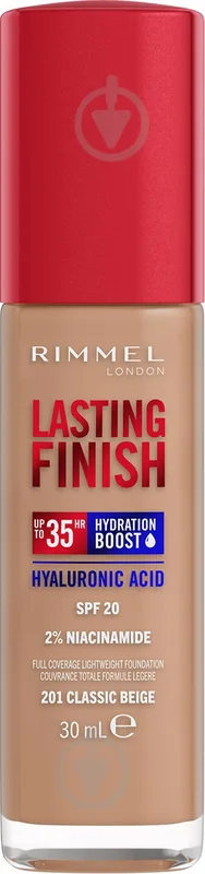 Тональна основа Rimmel London LASTING FINISH 35H (201) Classic Beige 30 мл
