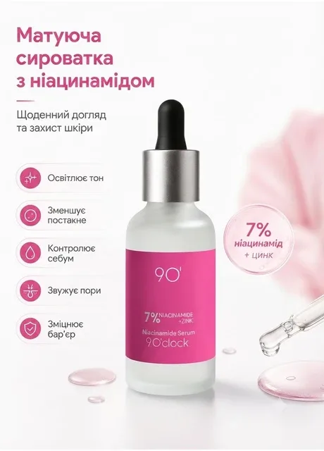 Матуюча сироватка з ніацинамідом 9 O’clock Pore Control Niacinamide Serum, 30 мл 9 O'clock (363830066)