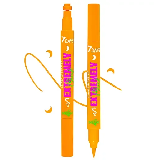 Підводка-штамп для макіяжу обличчя та тіла 7 Days Extremely chick UVglow Neon, відтінок 703 Orange moon, 2 мл (6955050900036)