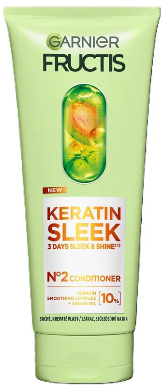 Кондиціонер Garnier Fructis Keratin Sleek розгладження та блиск для пухнастого та сухого волосся 200 мл
