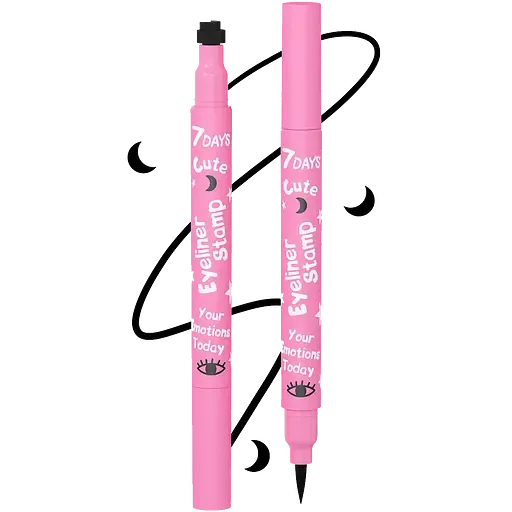 Підводка-штамп для очей 7 Days Your emotions today cute, відтінок 210 Eyeliner&Moon black, 2 мл (6955050900067)