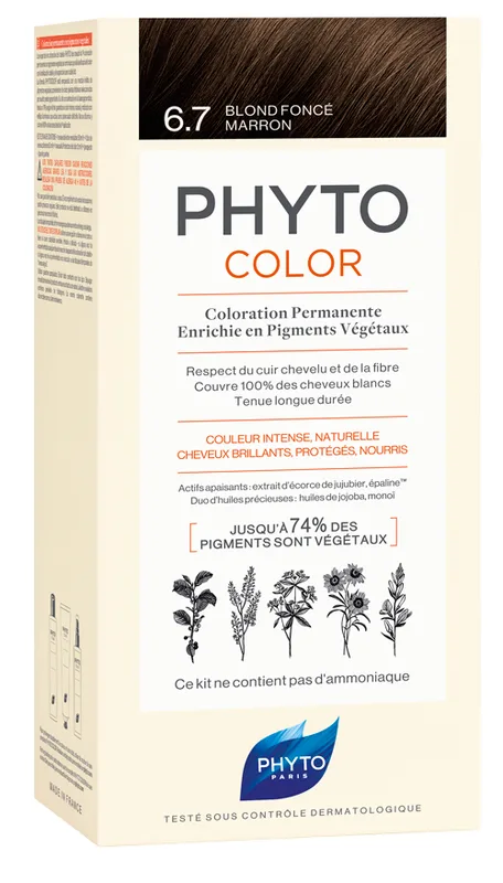 Крем-фарба для волосся Phyto (Фіто) Phytocolor Тон 6.7 (темно-русий каштановий)