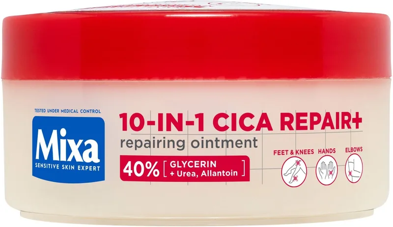 Крем для тіла Mixa 10-In-1 Cica Repair+ Repairing Ointment для потрісканої та чутливої шкіри 150 мл