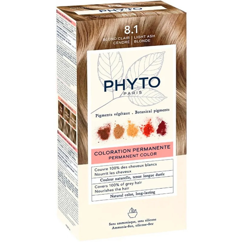 Крем-фарба Phyto (Фіто) Фітоколор тон № 8.1 (світло-русявий попелястий)