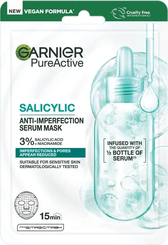 Маска-сироватка тканинна для обличчя Garnier Pure Active 23 г