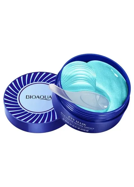 БЕЗ КОРОБКИ! Гідрогелеві патчі з колагеном і мідними пептидами Blue Copper Peptide Essence Eye Mask, 80 г/60 шт. Bioaqua (317169444)