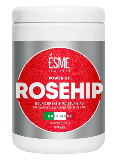 Маска Esme Platinum Rosehip з маслом шипшини, для пошкодженого та посіченого волосся, 1000 мл