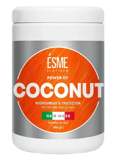 Маска Esme Platinum Coconut з маслом кокосу, для сухого та ламкого волосся, 1000 мл