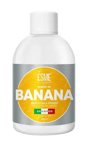 Шампунь Esme Platinum Banana з екстрактом банана, для посіченого та ослабленого волосся, 1000 мл