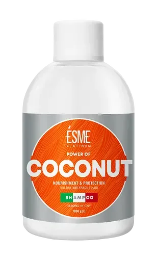 Шампунь Esme Platinum Coconut з маслом кокосу, для сухого та ламкого волосся, 1000 мл