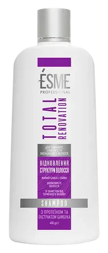 Шампунь Esme Total Renovation з протеїном та екстрактом бамбука, 400 мл