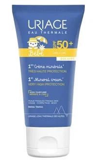 Сонцезахисний мінеральний крем для малюків Uriage Baby 1st Mineral Cream SPF 50+ 50 мл