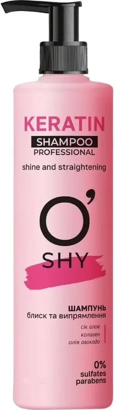 Шампунь O'Shy Keratin Shampoo Professional Блиск та випрямлення безсульфатний 400 мл