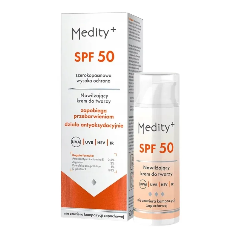 Medity+ крем для обличчя SPF50 зволожуючий, що запобігає пігментації 50 мл