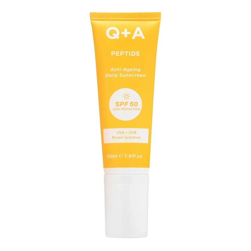 Q+A Peptide сонцезахисний крем для обличчя SPF50 з пептидамипроти зморшок 50 мл