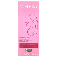 Масажне масло від розтяжок Weleda, Mama "Stretch Mark Massage Oil" олія для зволоження та живлення шкіри тіла з екстрактами мигдалю та жожоба для майбутніх мам, перед та після пологів (100 мл / 3,4 рідк. унції)