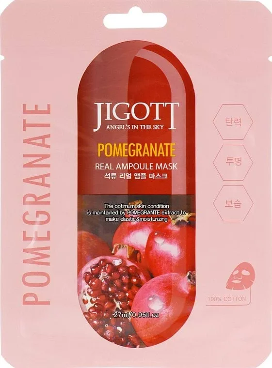 Ампульна маска Jigott Pomegranate Real Ampoule Mask з екстрактом гранату 27 мл