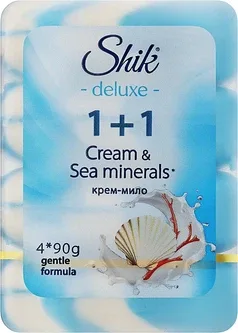 Крем-мило Shik 1+1 Deluxe Крем & Морські мінерали 90 г х 4 шт (4823107607868)