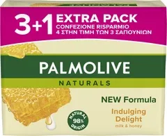 Тверде мило Palmolive Naturals Молочко та Мед 4 шт 360 г (8718951738997)