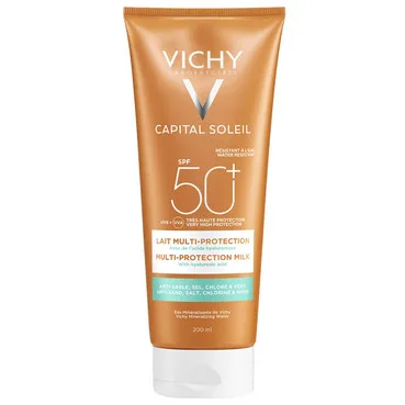 Сонцезахисне водостійке молочко з гіалуроновою кислотою, SPF 50+Vichy Capital Soleil Beach Protect Multi-Protection Milk SPF 50+