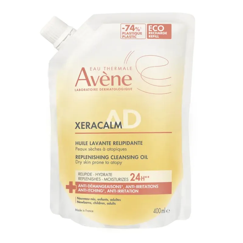 Avène XeraCalm A.D. очищувальна олія для відновлення ліпідного балансу сухої шкіри, схильної до атопії refill 400 мл