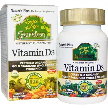 Органічний вітамін D3 5000IUNatures Plus Source of Life Garden Vitamin D3