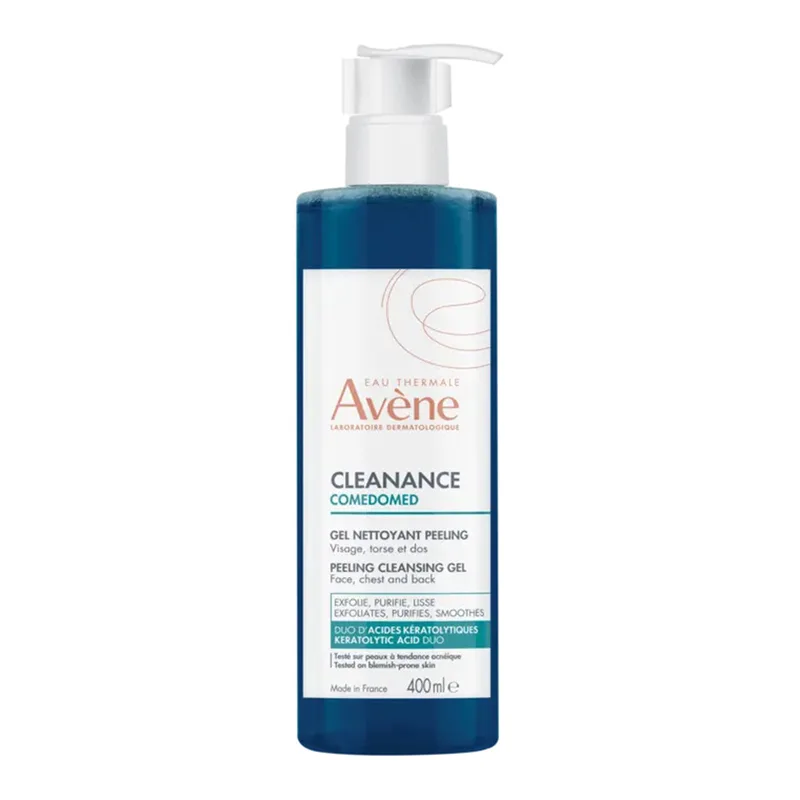 Avène Cleanance Comedomed відлущувальний гель для вмивання обличчя, зони декольте та спини для шкіри, схильної до недосконалостей 400 мл