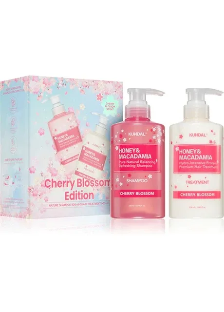 Подарунковий набір для догляду за волоссям Gift Edition Cherry Blossom Set з ароматом цвітіння вишні 500 мл + 500 мл Kundal (331155566)