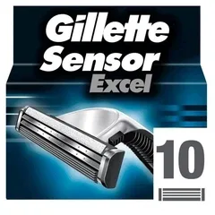 Змінні картриджі для гоління (леза касети) чоловічі Gillette Sensor Excel 10 шт