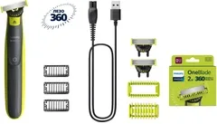 Набір Philips OneBlade Електростанок 360 QP2724/23 + Змінні леза 360 QP624/50 з насадками для тіла 2 шт (8720689029094/8720689031875)