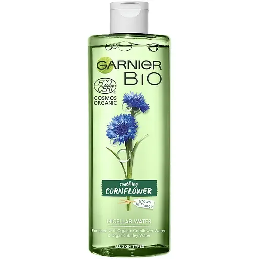 Міцелярна вода Garnier Bio з квітковою водою волошки