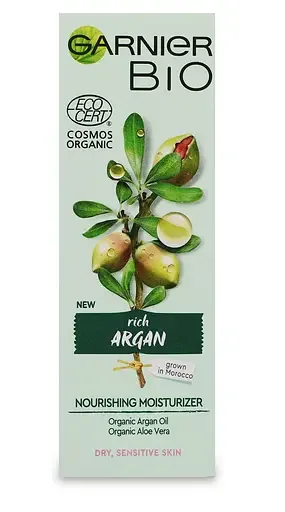Поживний крем Garnier Bio для сухої та чутливої шкіри обличчя з екстрактом аргани, 50 мл (C6307900)