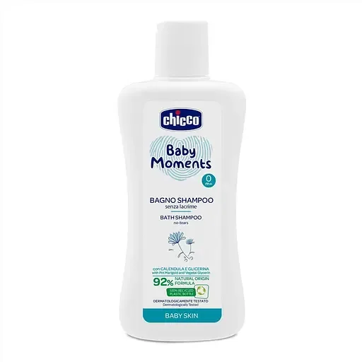 Дитячий шампунь Chicco для тіла та волосся Baby Moments Без Сліз, з екстрактом календули